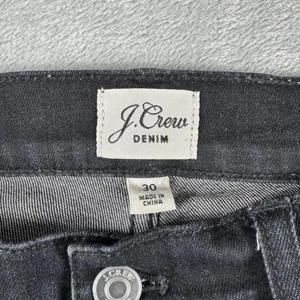 J.Crew Billie Demi Boot Crop Women‎ 30 Black Raw Hem Button Fly Jeans